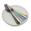 Axyaa Rainbow Flatware Set of 4 Long Handle Dinner Forks