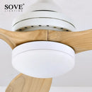 Axya Vintage Wood Ceiling Fan with Lights and Remote Control