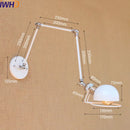 Axyaa Gold Swing Arm Wall Lamp LED Retro Loft Industrial Sconce Light