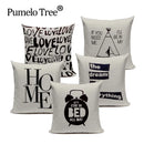 Axyaa Spring Letter Pillow Cover - Black & White Decorative Cushion
