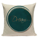 Axyaa Farmhouse Geometric Cushion Covers in Green and White