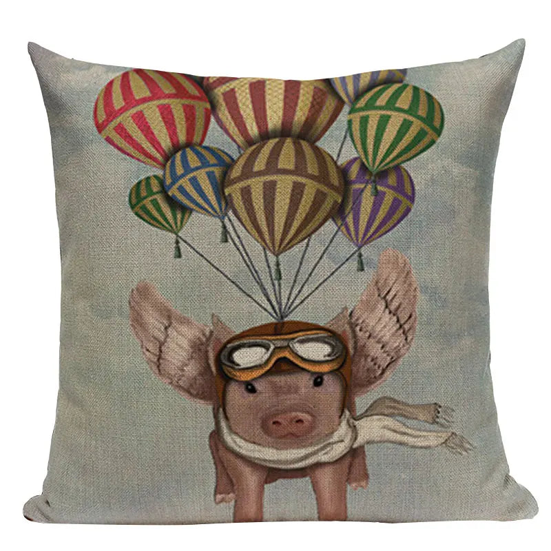 Axyaa Nordic Dog Lion Bunny Home Decor Pillow Case Sofa Cover 45x45cm Square