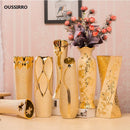 Axyaa Gold-Plated Ceramic Vase: Elegant Home Decor & Wedding Decoration