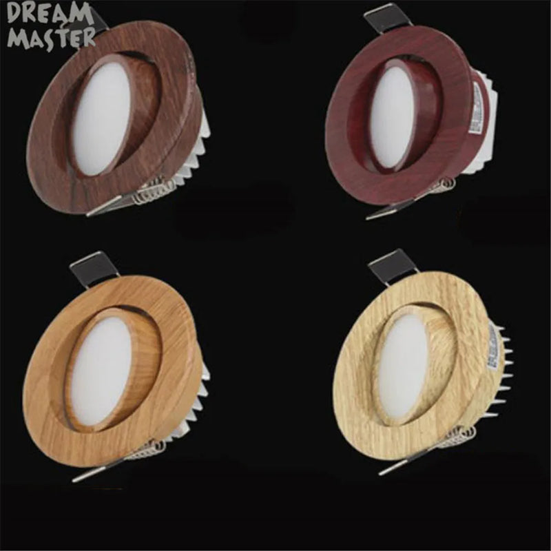 Axyaa Modern Wood 5W LED Recessed Ceiling Light for Living Room, Bedroom, Bathroom