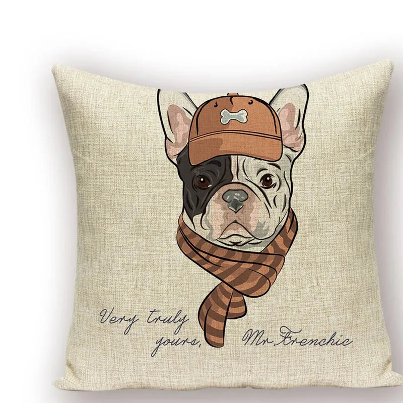 Axyaa Animal Dog Pillow Covers: Golden Retriever, Boston Terrier, Chihuahua Decor