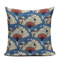 Axyaa Japanese Print Linen Cushion Covers - Fuji Kimono Girl Sea Theme