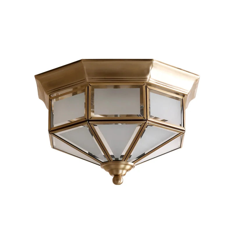 Axyaa Retro Ceiling Lamps: American European Copper Bedroom Living Room Lights