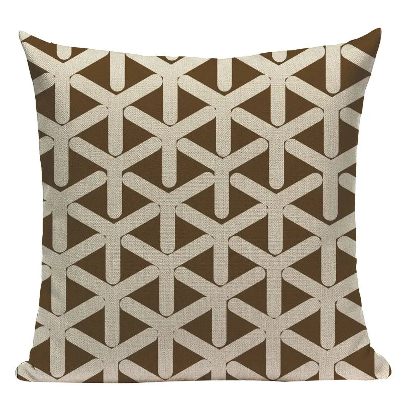 Axyaa Geometric Linen Cushion Cover Multicolour Decorative Pillow for Home Sofa
