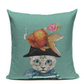 Colorful Cat Fashion Show Cushion Cover - Axyaa Home Decor