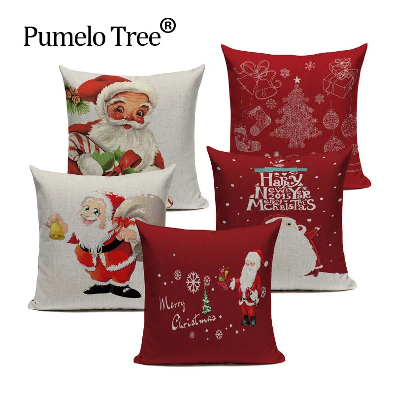 Axyaa Christmas Cushion Cover: Festive Square Pillow Case for Home Xmas Ambience