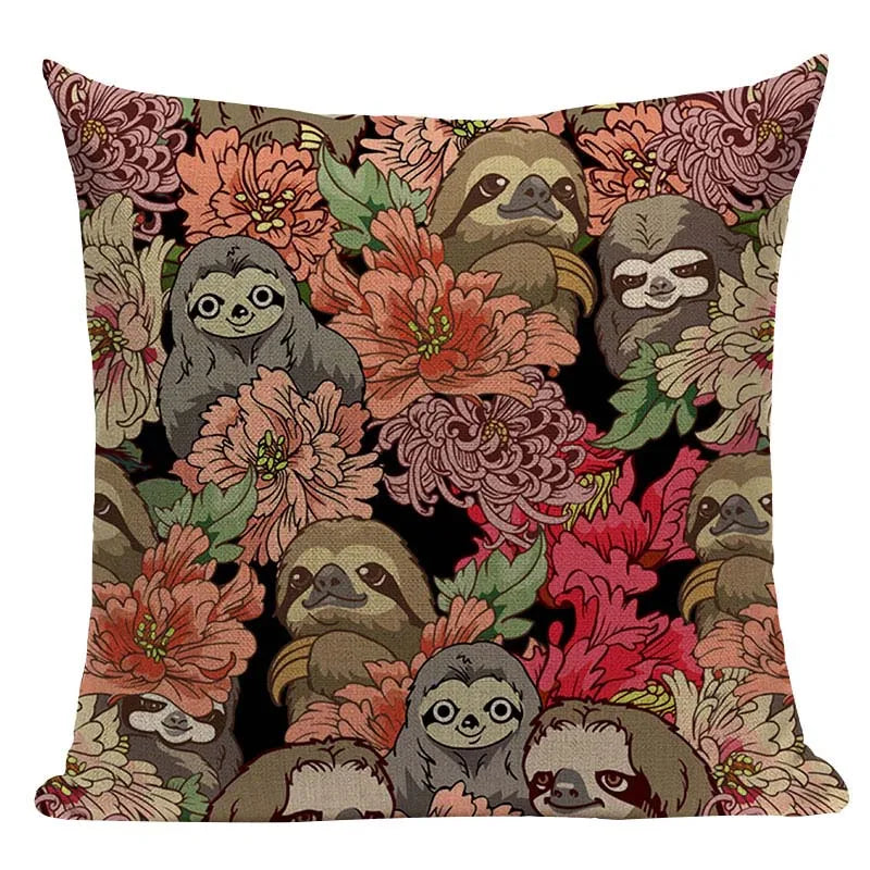Axyaa Pug Dog Cat Bird Cushion Cover Sleep Dog Throw Pillow Cover