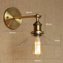 Axyaa Retro Glass Wall Lights - Rustic Loft Industrial Sconce