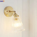 Axyaa Copper Glass Wall Lamp Vintage Bedroom Bathroom Mirror Light Nordic Edison Wall Sconce