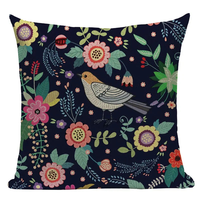 Axyaa Boho Kilim Leaf Cushion Cover - Retro Middle Eastern Style Home Decor