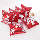 Axyaa Mermaid Snowflake Deer Sequin Red Christmas Pillow Cover