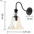 Axyaa Industrial Glass Loft Wall Lamp Vintage Antique LED Fixture