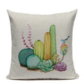 Axyaa Yellow Cactus Watercolor Cushion Cover Farmhouse Decor Pillowcase