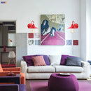 Axyaa Retro LED Wall Light in Red Metal for Bedroom & Living Room