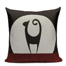 Axyaa Hand Painted Cat Eyes Linen Pillow Cover, Nordic Style, Black White Pattern