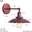 Axyaa Iron Golden LED Wall Lamp Vintage Industrial Retro Loft Style Iron Wall Lights