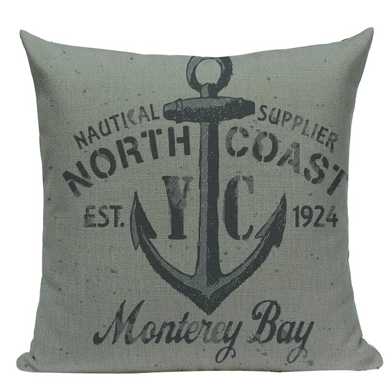 Nautical Anchor Velvet Throw Pillows for Home & Car Decor by Axyaa