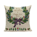 Axyaa Christmas Santa Claus Cushion Cover 45X45cm Deer Pillow Cases Kids Gift