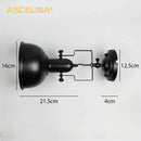 Axyaa Industrial Vintage Wall Light Iron Sconce, Adjustable Bracket, E27, CE Certified, 60W