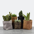 Axyaa Round Brown Paper Bag Storage Hamper - Versatile, Washable, Rustic.