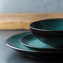 Axya Green Peacock Ceramic Tableware Set for Western Dining