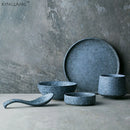 Axya Marble-Inspired Ceramics Set: Bowl, Plate, Sauce Dish, Spoon Cup for Home & Canteen