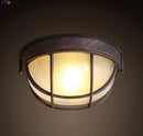 Axyaa Round LED Ceiling Light Fixture Vintage Retro Country Style