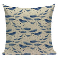 Colorful Fish Pattern Linen Cushion Cover by Axyaa