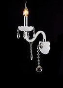 Axyaa White Crystal Wall Lamp with Double Head LED E14 Bulbs