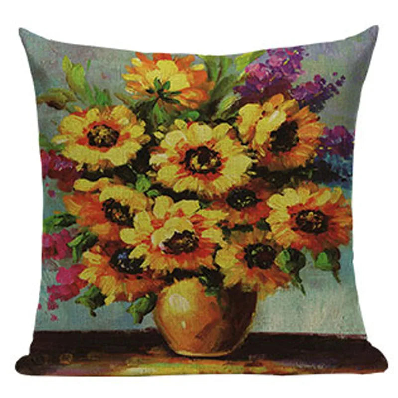 Retro Flower Cushion Cover - Axyaa Brand - Home Decor Luxury Pillows
