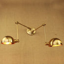 Axyaa Double Swing Arm Wall Sconce - Vintage Industrial Brass Copper Loft Light