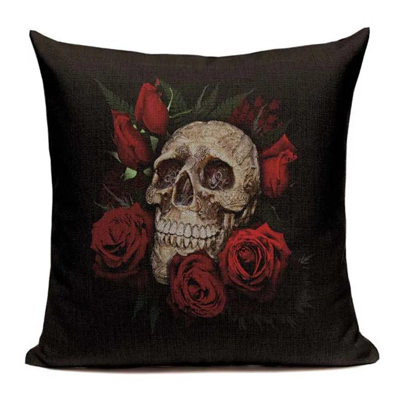 Axyaa Mexican Skull Cushion Covers: High-Quality Black Throw Pillow Cases