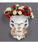 Axyaa Swan Couple Resin Vase with Artificial Flowers Wall Decoration