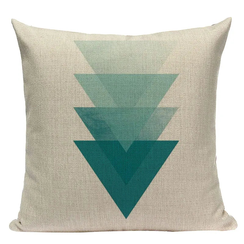 Axyaa Farmhouse Geometric Cushion Covers in Green and White