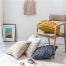 Axyaa Floral Tassel Cushion Cover in Yellow Ivory Grey Cotton, 45x45cm