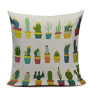 Axyaa Yellow Cactus Watercolor Cushion Cover Farmhouse Decor Pillowcase