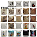 Axyaa Music Series High Quality Cotton Linen Cushion Cover Pillow Case