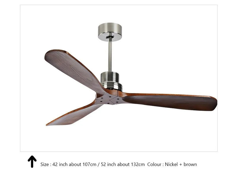 Axya 52 Inch Wooden Ceiling Fan Remote Control 3 Wooden Blades for Home Bedroom Living Room