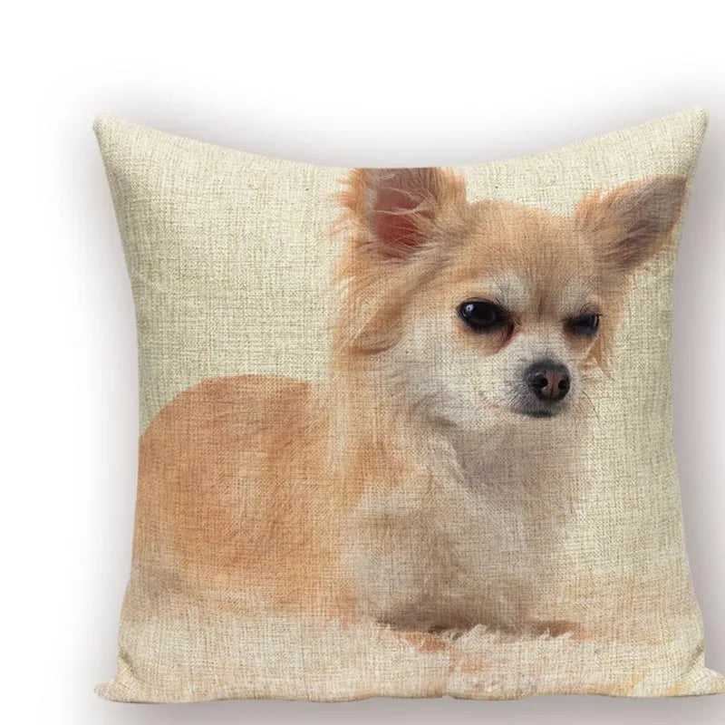 Axyaa Animal Dog Pillow Covers: Golden Retriever, Boston Terrier, Chihuahua Decor