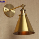 Axyaa Gold Arm Vintage Wall Lamp with Edison Bulb