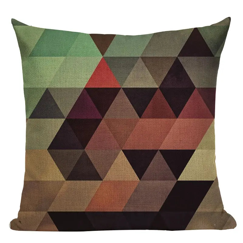 Axyaa Geometric Linen Cushion Cover Multicolour Decorative Pillow for Home Sofa