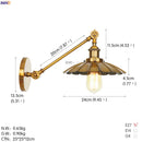 Axyaa Industrial Vintage LED Wall Light - Gold Bedroom Loft Stair Lamp
