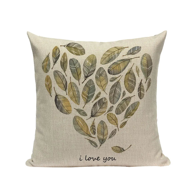Axyaa Cotton Linen Feather Cushion Cover for Home Decor