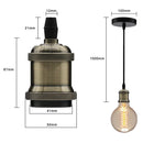 Axyaa Retro Edison Pendant Light with E27 Lamp Holder Socket