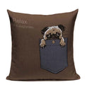 Axyaa Pug Dog Square Cushion Cover 45x45cm Home Decor