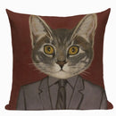 Axyaa Meow Star Cat Cushion Cover 45x45cm - Cute Cartoon Animal Design